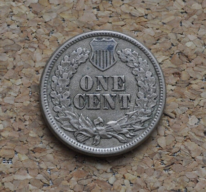 1860 Indian Head Penny / 1860 Indian Head Cent - XF details with ding on profile - Incredible Detail - Lower Price due to damage