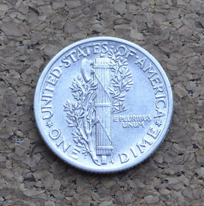 1941 Mercury Dime - AU (About Uncirculated) - Philadelphia Mint - 1941 P Silver Dime - 1941 Winged Liberty Silver Dime - 1941 P Mercury Dime