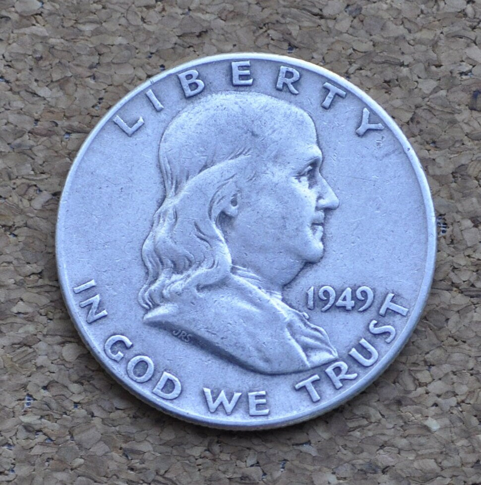 1949 Franklin Silver Half Dollar - VF-AU (Very Fine to About Uncirculated) Choose by Grade - Silver Half Dollar 1949 P Franklin Half Dollar