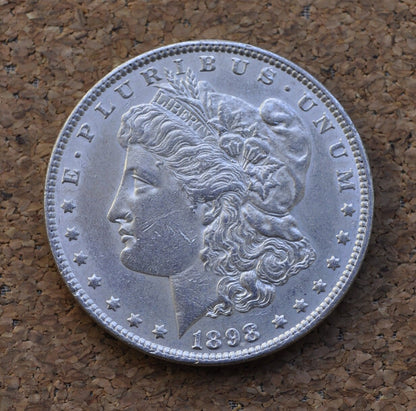 1898 Morgan Silver Dollar - AU (About Uncirculated) / Incredible Detail & Great Date - 1898 P Morgan Silver - 1898P Silver Dollar AU50