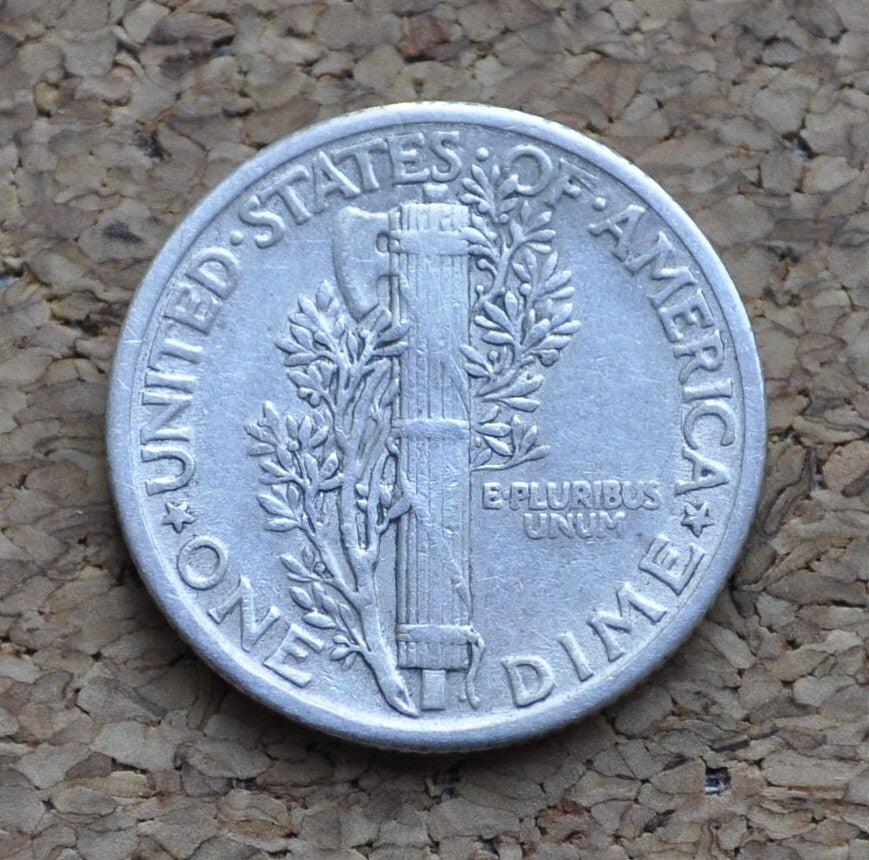 1934 Mercury Dime - F to VF (Fine to Very Fine) Condition - Philadelphia Mint - 1934-P Mercury Dime - Winged Liberty Head Silver Dime 1934