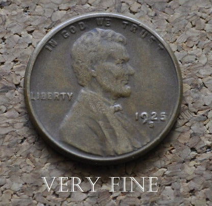 1925-S Wheat Penny - Choose by Grade - Good to Very Fine - San Francisco Mint - 1925 S Wheat Ear Cent - Better Date