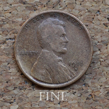 1911-D Wheat Penny - Choose by Grade - AG - VF (About Good to Very Fine) - 1911 D Wheat Ear Cent - Denver Mint - Better Date & Mint