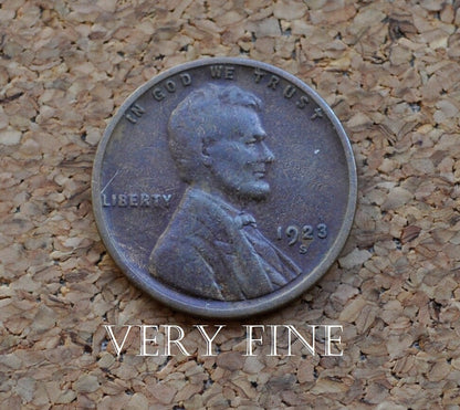 1923-S Wheat Penny - Choose by Grade - Good to Very Fine - San Francisco Mint - 1923 S Wheat Ear Cent - Better Date