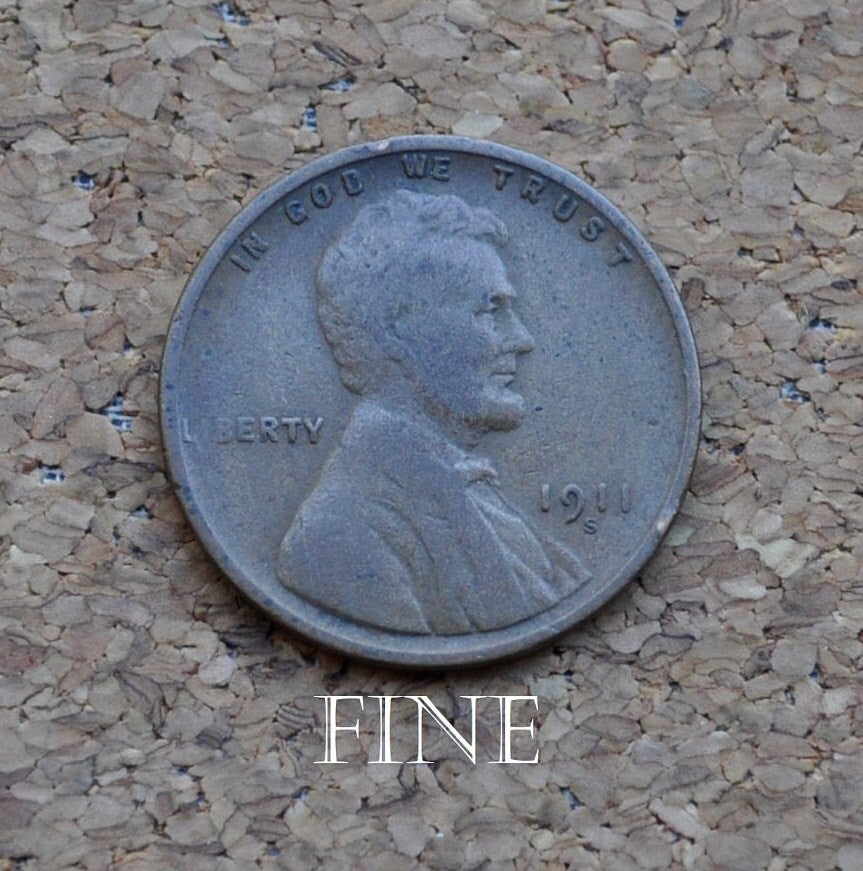 1911-S Wheat Penny - Choose by Grade - G - F (Good to Fine) - 1911 S Wheat Ear Cent - Denver Mint - Better Date & Mint 1911 S Lincoln Cent
