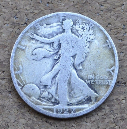 1927-S Walking Liberty Silver Half Dollar - VG (Very Good) - San Francisco Mint - 1927-S Half Dollar / 1927 S Liberty Walking Half