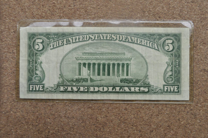 1953 Red Seal 5 Dollar Bill Fr#1533 - Choose by Grade, Good to Extra Fine - 1953 Five Dollar Bill 1953 Fr#1533, 1953A, 1953B