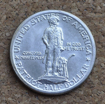 Authentic 1925 Lexington-Concord Silver Commemorative Half Dollar - MS-62 (Uncirculated) - Sesquicentennial Half / Patriot Half Dollar