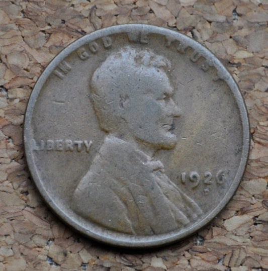 1926-D Wheat Penny - VG-F (Very Good to Fine) Grade / Condition - Better Date - Denver Mint - 1926 D Wheat Ear Cent 1926 D