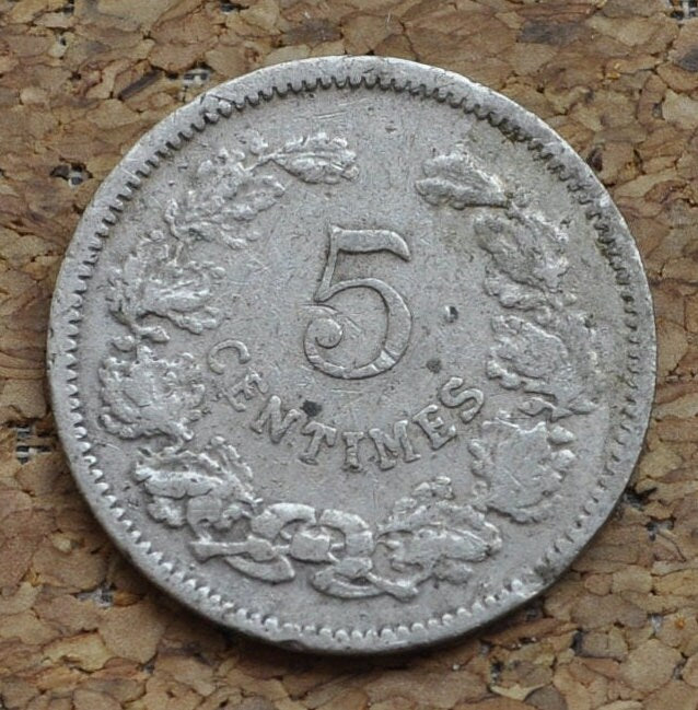 1901 Luxembourg Five Centimes - F (Fine) Condition - Luxembourg 5 Cents 1901 - Adolphe Grand Duke - Grand Duchy of Luxembourg