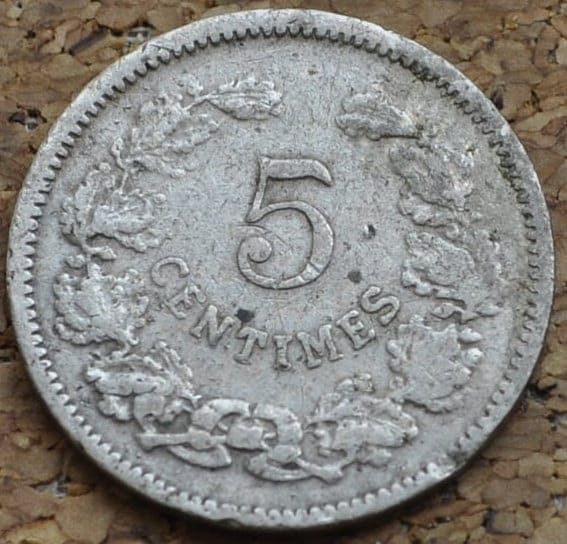 1901 Luxembourg Five Centimes - F (Fine) Condition - Luxembourg 5 Cents 1901 - Adolphe Grand Duke - Grand Duchy of Luxembourg