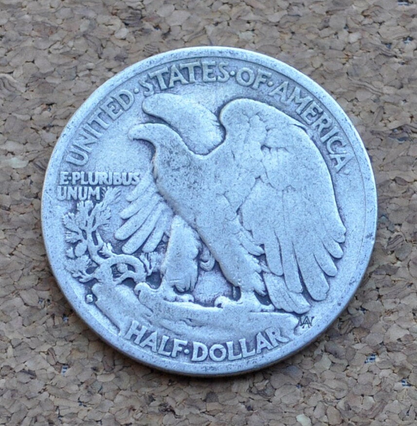 1928-S Walking Liberty Silver Half Dollar - VG (Very Good) Grade - San Francisco Mint - 1928-S Half Dollar / 1928 S Liberty Walking Half