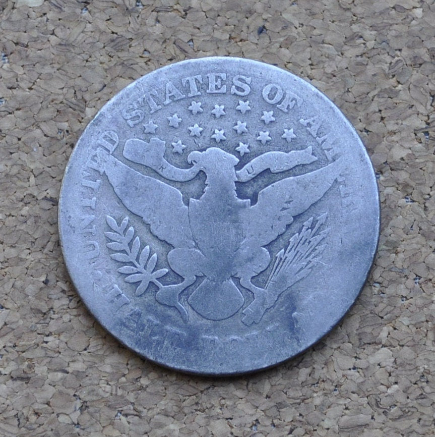 1897 Barber Silver Half Dollar - AG (About Good) Condition - Philadelphia Mint - 1897 Liberty Head Half Dollar - 1897 P Liberty Head Half