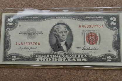 1953 Red Seal 2 Dollar Bill - ALL GRADES - Choose By Grade - 1953 Two Dollar United States Note 1953