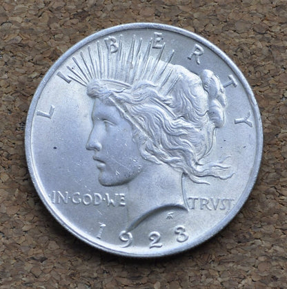 1923 Peace Silver Dollar - AU (About Uncirculated) Grade / Condition - Philadelphia Mint - Silver Dollar - 1923 P Peace Dollar Silver