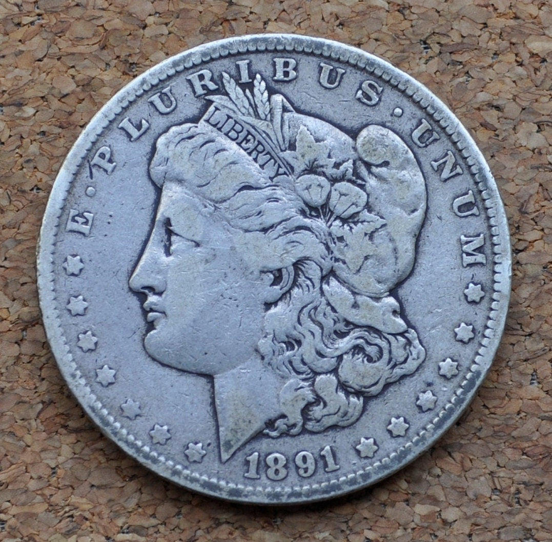 1891 Morgan Silver Dollar - F (Fine) Condition - Philadelphia Mint - 1891 P Morgan Silver - 1891 P Morgan Dollar