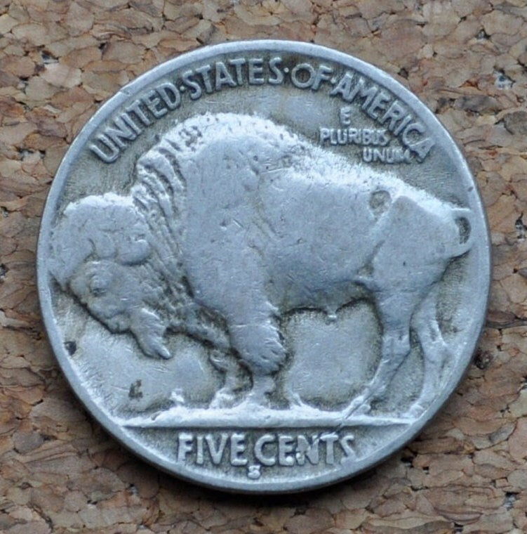 1929-S Buffalo Nickel - VF (Very Fine) Grade / Condition - San Francisco Mint - 1929 S Nickel Indian Head - Vintage US Coin