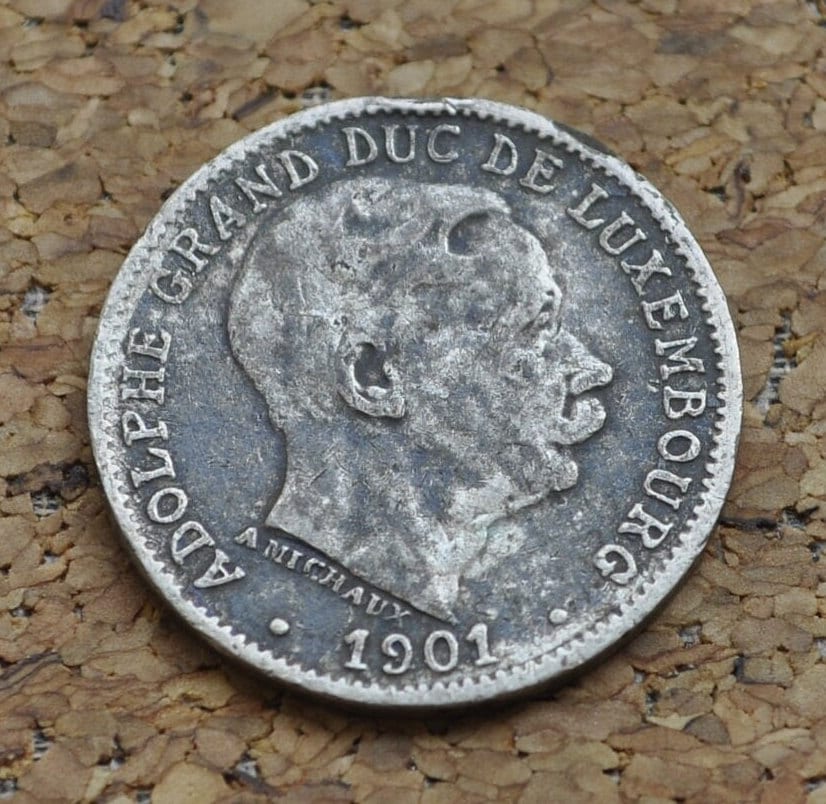 1901 Luxembourg Five Centimes - F (Fine) Condition - Luxembourg 5 Cents 1901 - Adolphe Grand Duke - Grand Duchy of Luxembourg