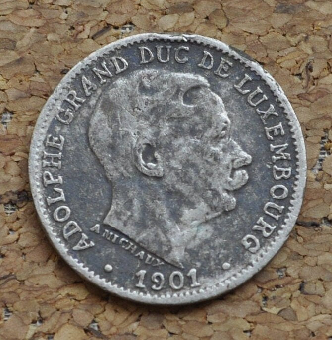 1901 Luxembourg Five Centimes - F (Fine) Condition - Luxembourg 5 Cents 1901 - Adolphe Grand Duke - Grand Duchy of Luxembourg