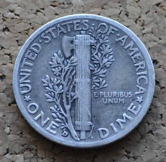 1938-D Mercury Dime - VF (Very Fine) Grade / Condition - Denver Mint - Silver Dime - 1938 D Winged Liberty Head