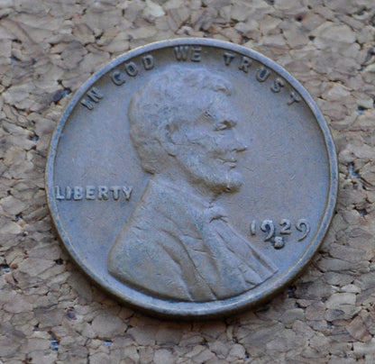 1929-S Wheat Penny - F-EF (Fine to Extremely Fine) Condition - Choose By Grade - 1929 S Wheat Ear Cent