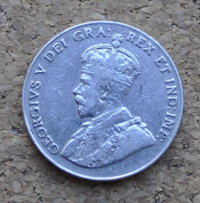 1929 Canadian Nickel - XF (Extremely Fine) Grade - King George V - 5 Cent Coin Canada - Collectible Vintage Currency