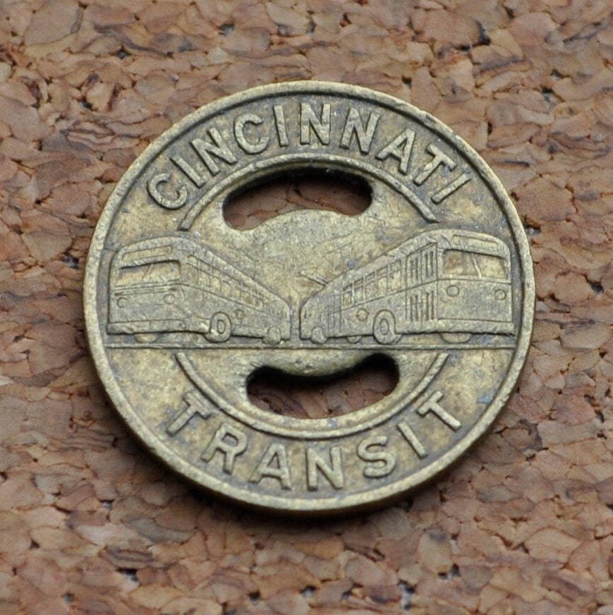 Cincinnati Transit Token - Cincinnati Ohio Token - One Adult Fare - Vintage Ohio Token - Cincinnati Bus Tokens