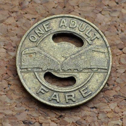 Cincinnati Transit Token - Cincinnati Ohio Token - One Adult Fare - Vintage Ohio Token - Cincinnati Bus Tokens