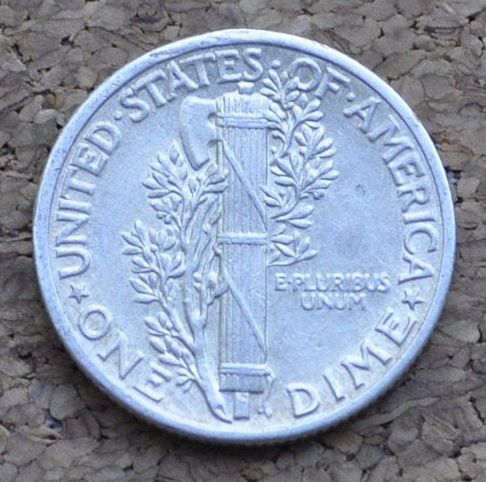 1944 Mercury Dime - AU/BU (Uncirculated) Grade - Philadelphia Mint - 1944 Liberty Head Dime - 1944 Winged Liberty Silver Dime - AU-58