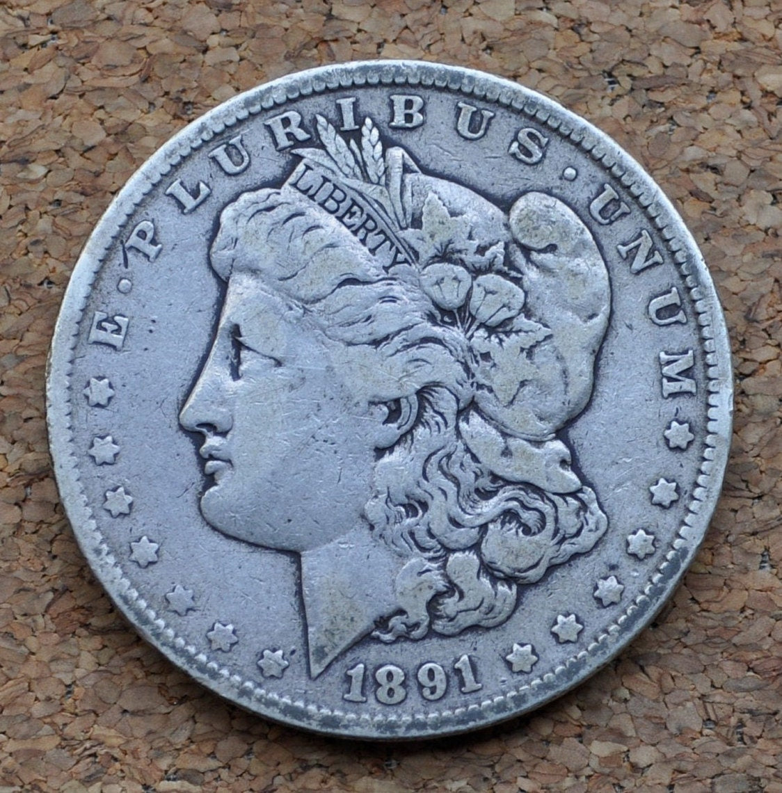 1891 Morgan Silver Dollar - F (Fine) Condition - Philadelphia Mint - 1891 P Morgan Silver - 1891 P Morgan Dollar