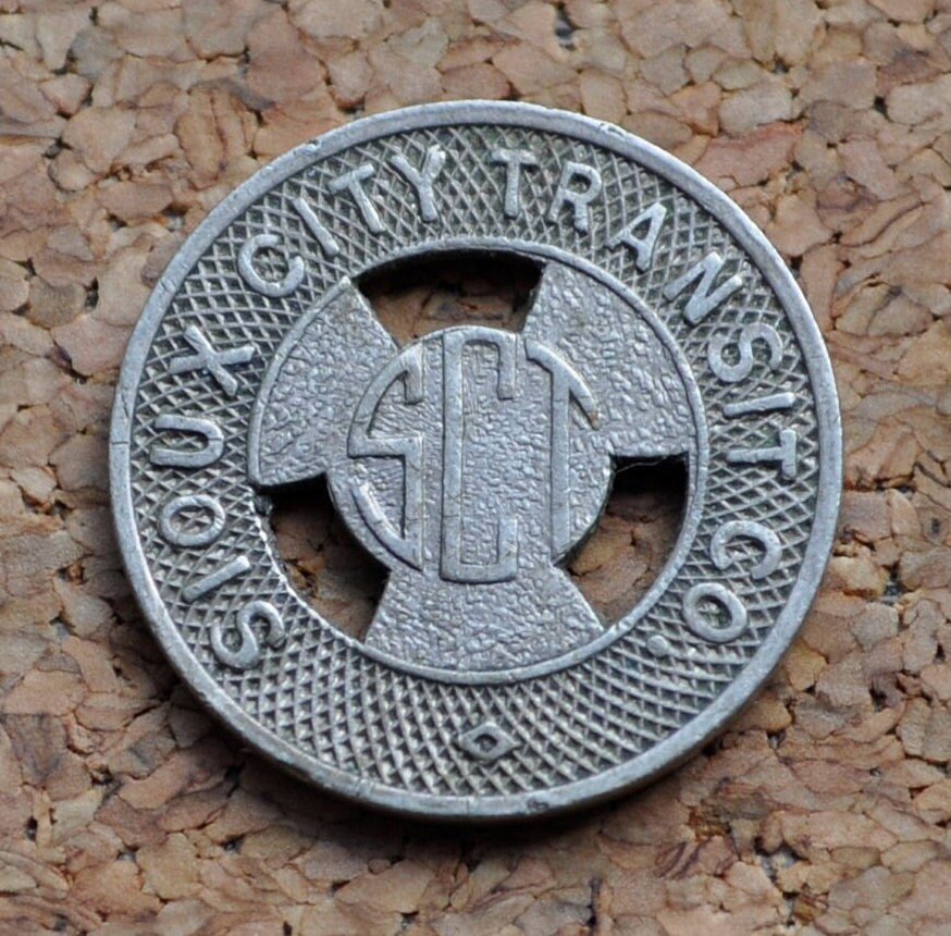 Sioux City Iowa Transit Token - Iowa Token - Good For One Fare - Vintage Sioux City Token - Iowa Bus Tokens