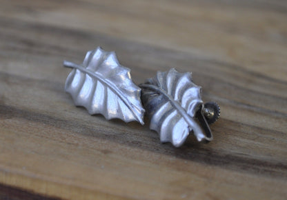 Antique Sterling Silver Earring Set - Leaf Earrings - Vintage Earrings - Lovely Pieces - 925 Silver / Sterling Silver