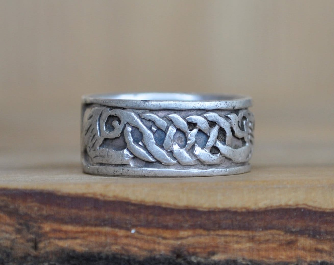 Vintage Silver Ring  - Beautiful Celtic Design - Vintage Ring Silver - Size 6.5 Ring Size 6.5 (16.9 MM Band) - Lovely Piece - 925 Silver