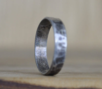 Antique Hammered Silver Ring - Size 6 Ring Size 6 (16.5 MM Band) - Hammered Silver Design - Vintage Rings Silver - Stirling Silver