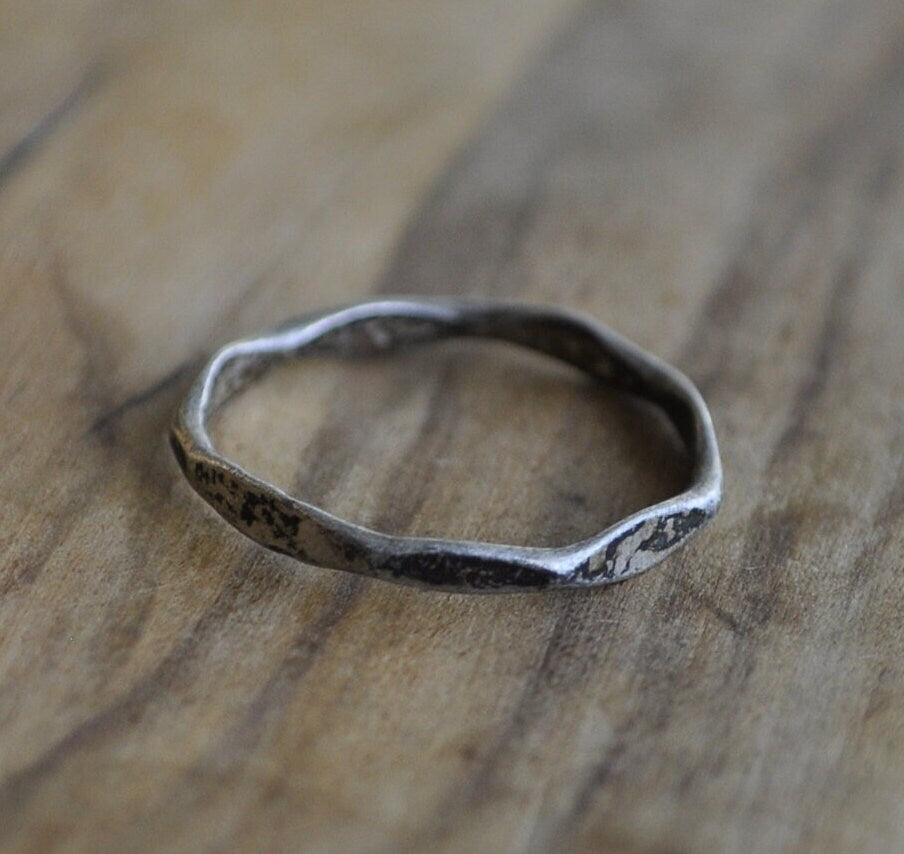 Antique Silver Ring - Size 5 Ring Size 5 (15.7 MM Band) - Simple Design - Vintage Rings Silver - Stirling Silver