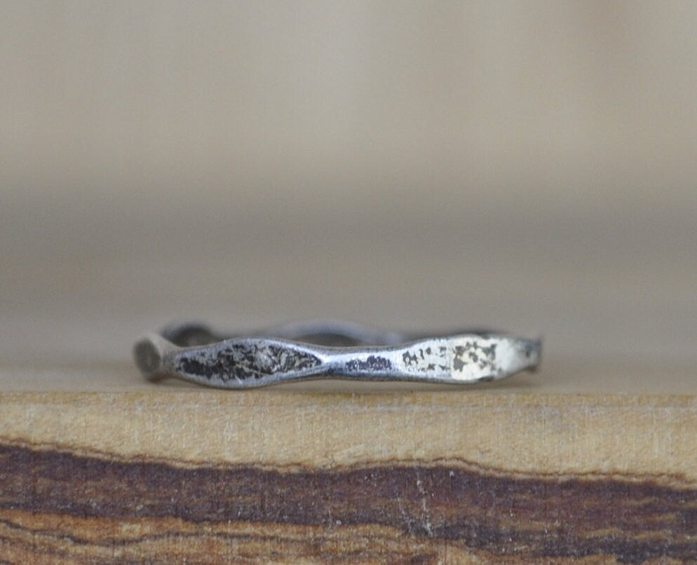 Antique Silver Ring - Size 5 Ring Size 5 (15.7 MM Band) - Simple Design - Vintage Rings Silver - Stirling Silver