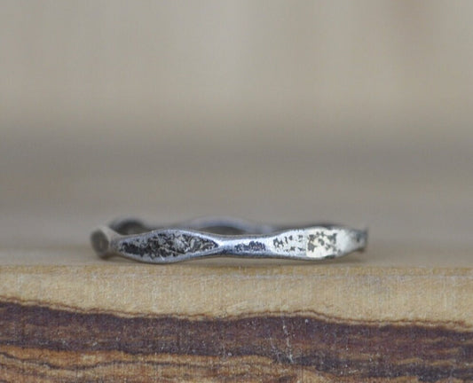 Antique Silver Ring - Size 5 Ring Size 5 (15.7 MM Band) - Simple Design - Vintage Rings Silver - Stirling Silver