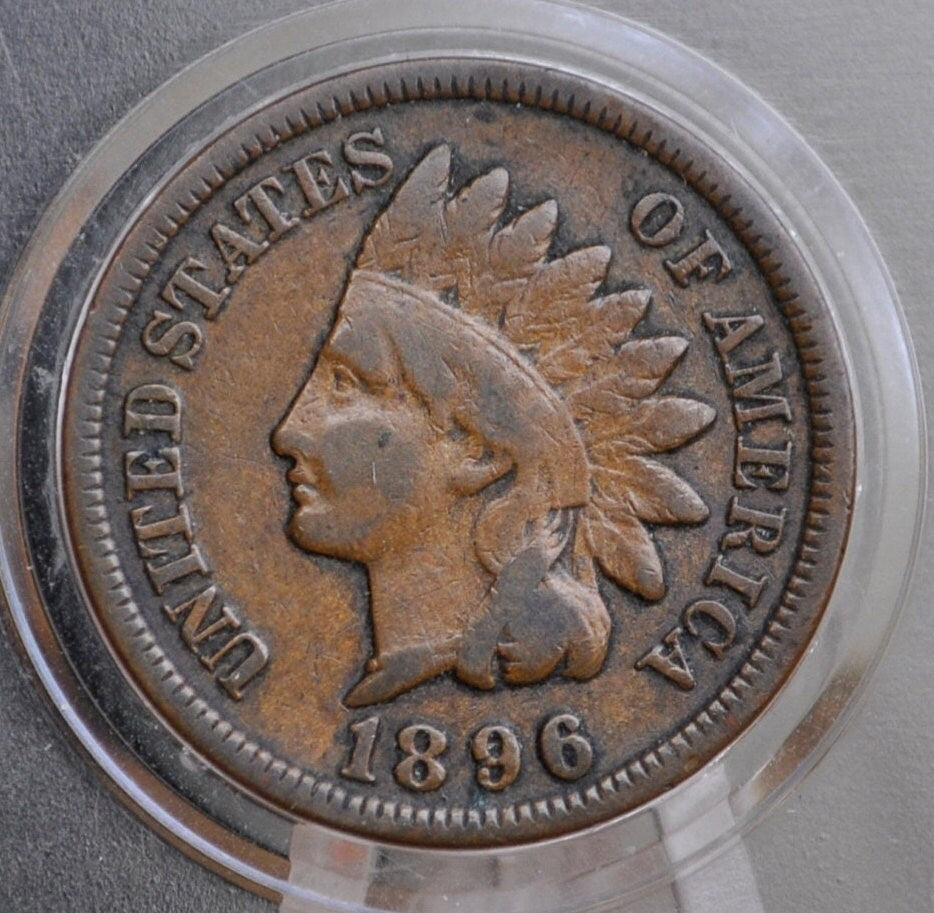 1896 Indian Head Penny - VG-F (Very Good to Fine) Grade / Condition - Indian Head Cent 1896 - US 1 Cent 1896 Penny