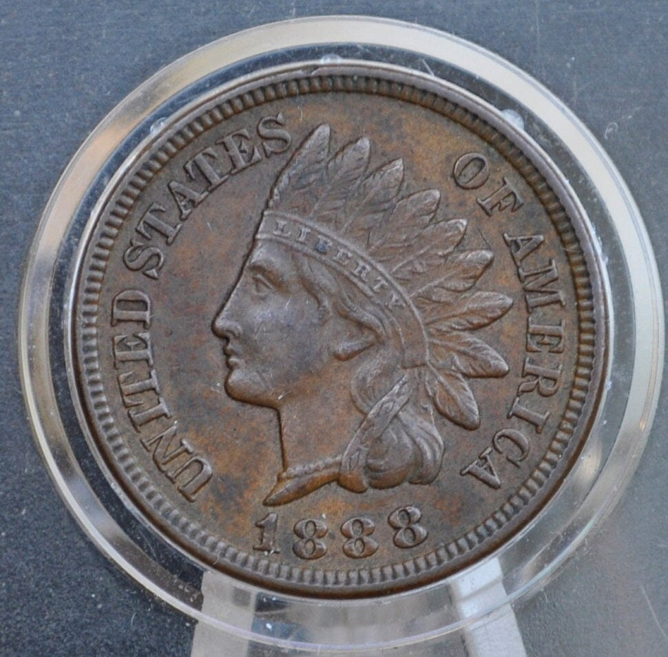 1888 Indian Head Penny - XF (Extremely Fine) Grade / Condition - 1888 Indian Head Cent - 1888 Penny - 1888 Cent