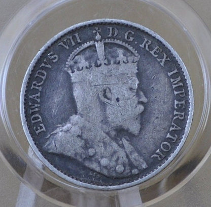 1903 Canadian Silver 5 Cent Coin - F (Fine) Condition - King George - Canada 5 Cent Sterling Silver 1903 H Canada - Lower Mintage