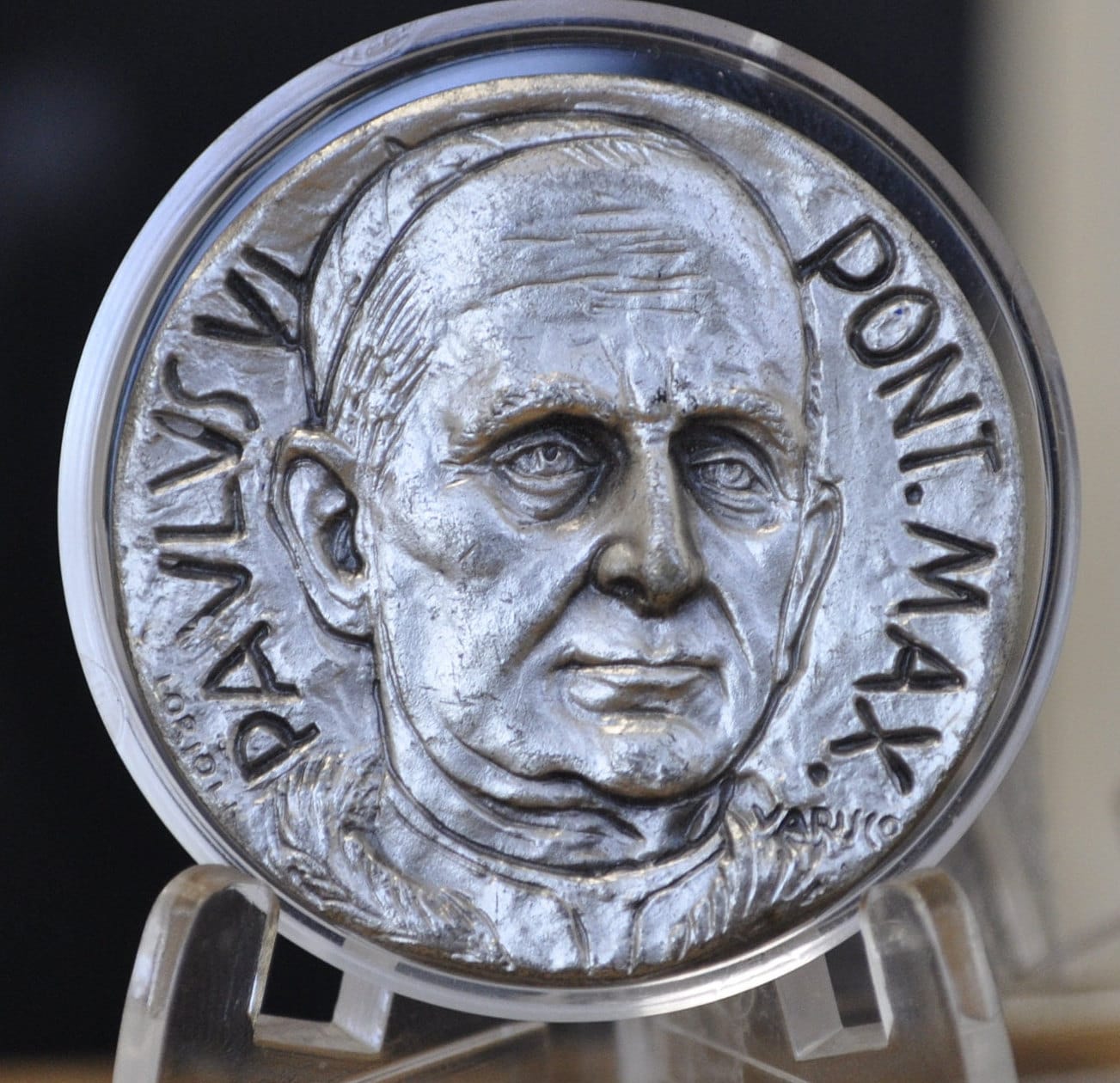 Pope Paul VI (Paulus VI) Medal - Large Medal - Traveling In The Holy Land - St. Peter, St. Peter's Basilica, Mt Calvary - Catholic Medal
