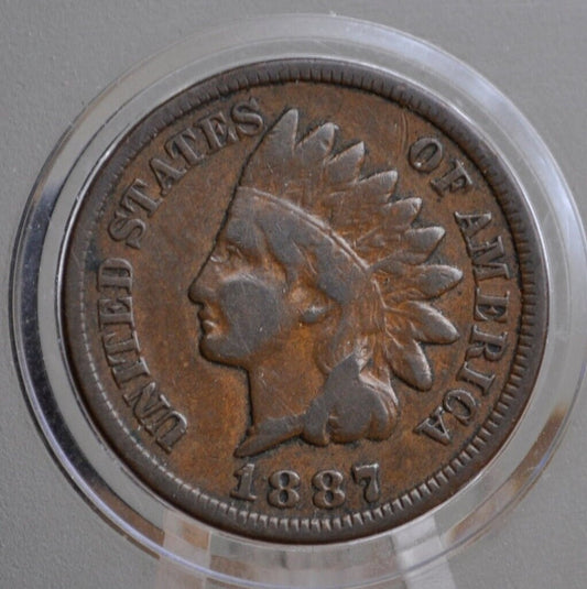 1887 Indian Head Penny - VG (Very Good) Grade / Condition - Good Date - Great condition - Full Liberty Band