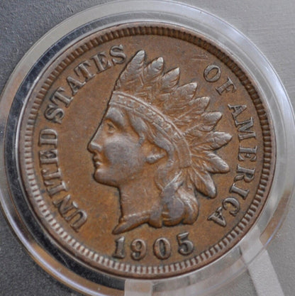 1905 Indian Head Penny - VF (Very Fine) Grade / Condition - Indian Head Cent 1905 - US 1 Cent 1905 - Indian Head Pennies