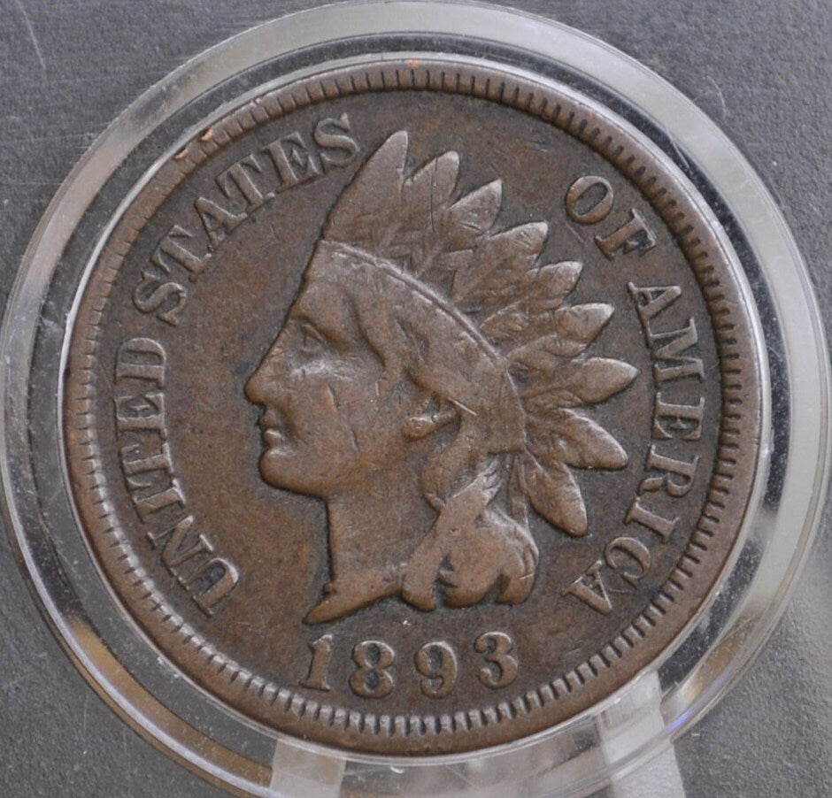 1893 Indian Head Penny - VG-F (Very Good to Fine) Grade / Condition - Indian Head Cent 1893 US One Cent - Indian Head Pennies