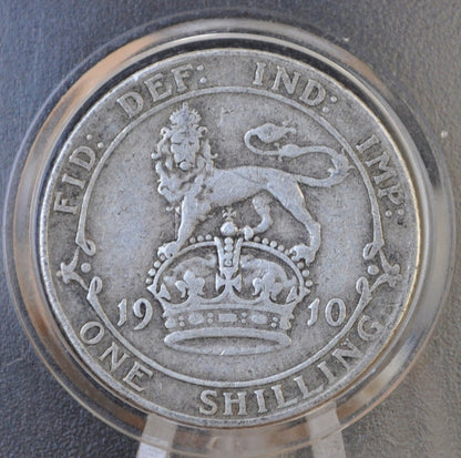 1910 Great Britain Silver 1 Shilling UK One Shilling 1910 - F Fine Grade  - King George V - 1 Shilling 1910 Silver - Silver Shilling