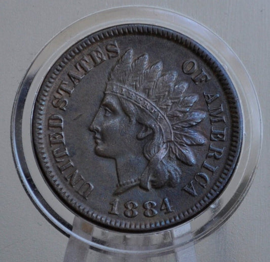 1884 Indian Head Penny - XF (Extremely Fine) Grade / Condition - Better Date, High Grade - 1884 Indian Cent XF 1884 US One Cent