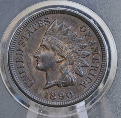 1890 Indian Head Penny - AU55-58 (About Uncirculated) Grade / Condition - 1890 Indian Head Cent - 1890 Penny - 1890 Cent