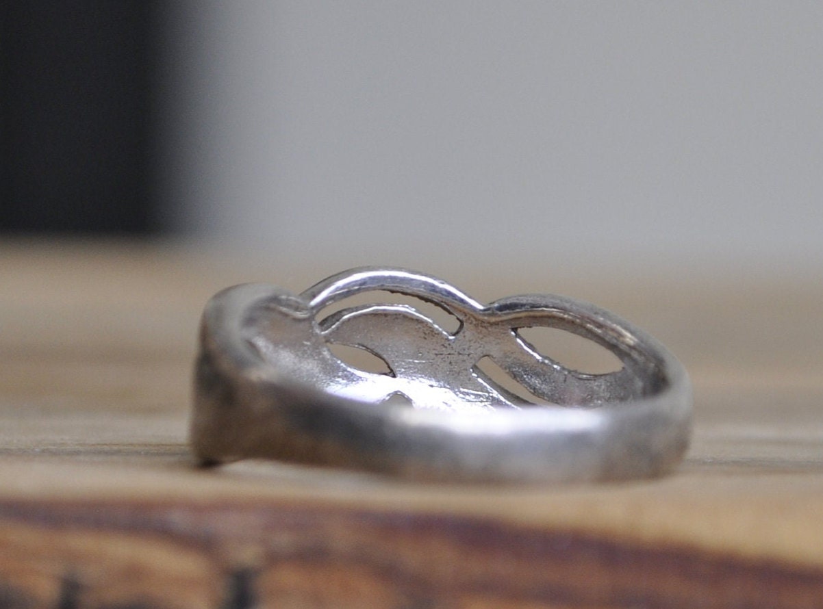 Antique Silver Braided Ring  - Vintage Ring Silver - Size 9 Ring Size 9 (18.9 MM Band) - Lovely Piece - 925 Silver / Sterling