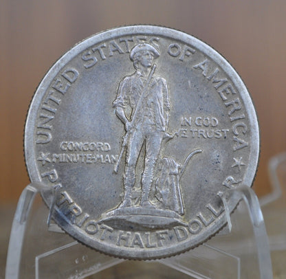 Authentic 1925 Patriot Half Dollar - VF-BU (Very Fine to Unc.) - Lexington-Concord Silver Commemorative Half Dollar Sesquicentennial Half