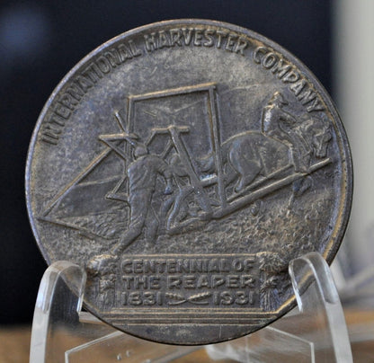 1931 International  Harvester Company Commemorative Token - Cyrus Mccormick - Large Token / Medal - 1831-1931 Anniversary Medal - Bronze